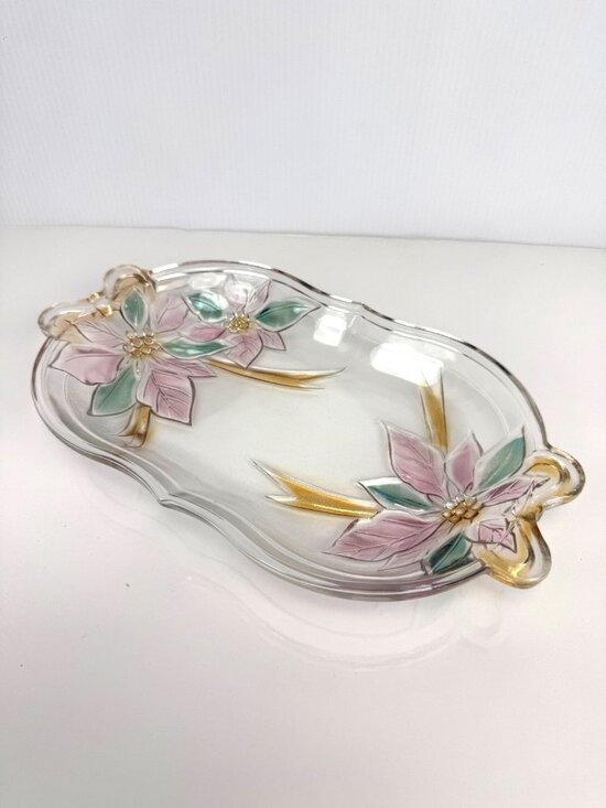 Mikasa Other - VTG MIKASA Cocktail Summer Vibes Pastel‎ Hand-Painted Glass Serving Platter